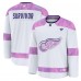 Джерси Detroit Red Wings Fanatics White Hockey Fights Cancer Survivor Practice