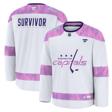 Джерси Washington Capitals Fanatics White Hockey Fights Cancer Survivor Practice