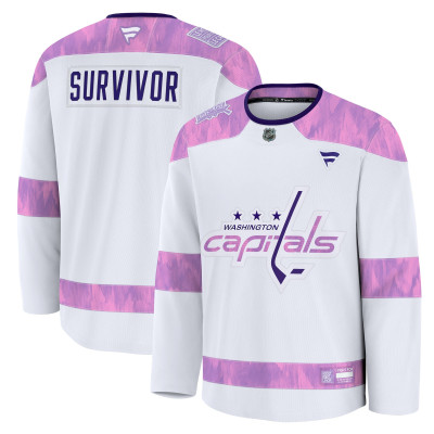 Джерси Washington Capitals Fanatics White Hockey Fights Cancer Survivor Practice