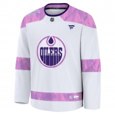 Джерси Edmonton Oilers Fanatics White Hockey Fights Cancer Survivor Practice Джерси Edmonton Oilers Fanatics White Hockey Fights Cancer Survivor Practice