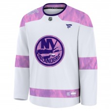 Джерси New York Islanders Fanatics White Hockey Fights Cancer Survivor Practice