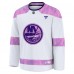 Джерси New York Islanders Fanatics White Hockey Fights Cancer Survivor Practice