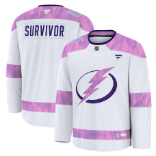 Джерси Tampa Bay Lightning Fanatics White Hockey Fights Cancer Survivor Practice