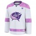 Джерси Columbus Blue Jackets Fanatics White Hockey Fights Cancer Survivor Practice