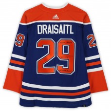Leon Draisaitl Edmonton Oilers Autographed Fanatics Authentic Royal adidas Jersey with Multiple Inscriptions