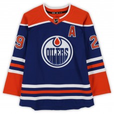Leon Draisaitl Edmonton Oilers Autographed Fanatics Authentic Royal adidas Jersey with Multiple Inscriptions