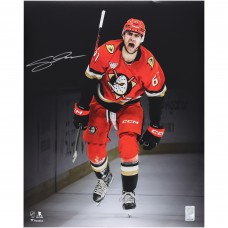 Cutter Gauthier Anaheim Ducks Autographed Fanatics Authentic 16 x 20 Orange Jersey Celebration Spotlight Photograph