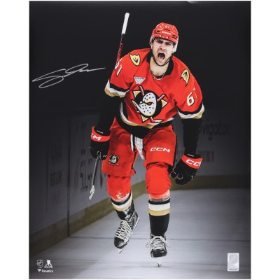 Cutter Gauthier Anaheim Ducks Autographed Fanatics Authentic 16 x 20 Orange Jersey Celebration Spotlight Photograph