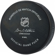 Gabe Perreault New York Rangers Autographed Fanatics Authentic 100th Anniversary Season Official Game Puck with No Quit in NY Inscription