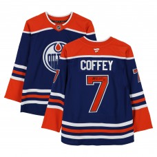 Paul Coffey Edmonton Oilers Autographed Fanatics Authentic Royal Fanatics Premium Jersey with HOF 04 Inscription