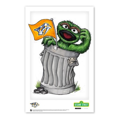 Nashville Predators Oscar the Grouch 11 x 17 Sesame Street Poster Print