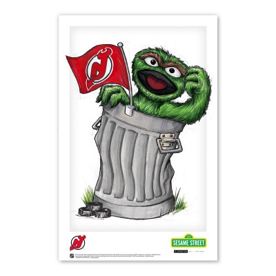 New Jersey Devils Oscar the Grouch 11 x 17 Sesame Street Poster Print