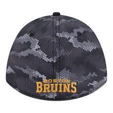 Бейсболка Boston Bruins New Era Black Zero Dark 39THIRTY A-Frame M-Crown