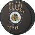 Chris Chelios Chicago Blackhawks Autographed Fanatics Authentic Hockey Puck with HOF 13 Inscription