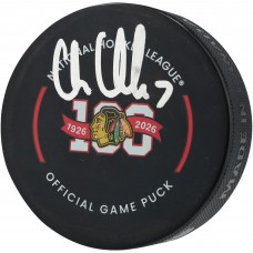 Chris Chelios Chicago Blackhawks Autographed Fanatics Authentic 100th Anniversary Official Game Puck