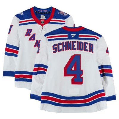 Braden Schneider New York Rangers Fanatics Authentic Game-Used #4 White Set 1 Jersey from the 2025-26 NHL Season