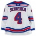 Braden Schneider New York Rangers Fanatics Authentic Game-Used #4 White Set 1 Jersey from the 2025-26 NHL Season