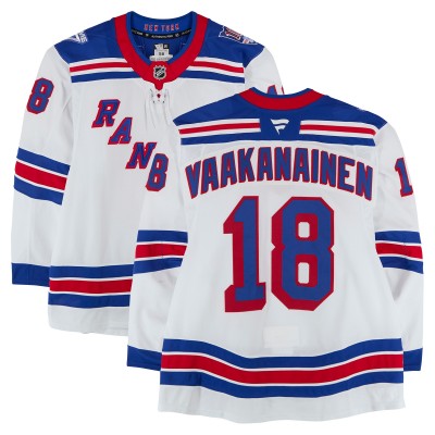 Urho Vaakanainen New York Rangers Fanatics Authentic Game-Used #18 White Set 1 Jersey from the 2025-26 NHL Season