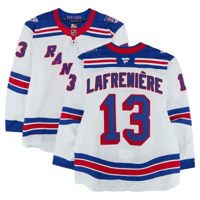 Alexis Lafreniere New York Rangers Fanatics Authentic Game-Used #13 White Set 1 Jersey from the 2025-26 NHL Season