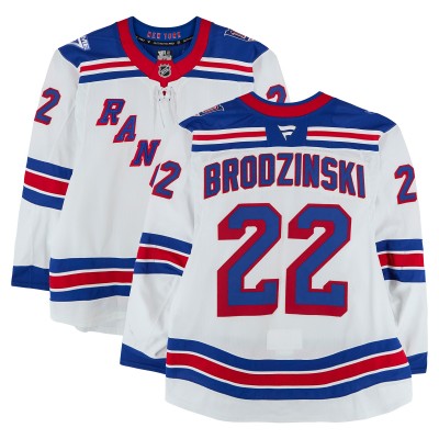 Jonny Brodzinski New York Rangers Fanatics Authentic Game-Used #22 White Set 1 Jersey from the 2025-26 NHL Season