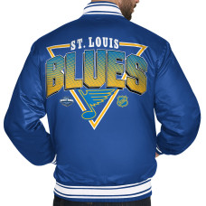 St. Louis Blues Starter Blue Triangle Satin Varsity Full-Snap Jacket