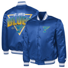 St. Louis Blues Starter Blue Triangle Satin Varsity Full-Snap Jacket