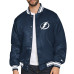 Рубашка Tampa Bay Lightning Starter Blue Triangle Satin Varsity Jacket Рубашка Tampa Bay Lightning Starter Blue Triangle Satin Varsity Jacket