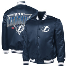 Рубашка Tampa Bay Lightning Starter Blue Triangle Satin Varsity Jacket Рубашка Tampa Bay Lightning Starter Blue Triangle Satin Varsity Jacket