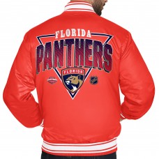 Florida Panthers Starter Red Triangle Satin Varsity Full-Snap Jacket Florida Panthers Starter Red Triangle Satin Varsity Full-Snap Jacket
