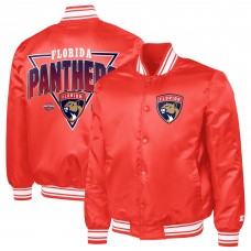Florida Panthers Starter Red Triangle Satin Varsity Full-Snap Jacket Florida Panthers Starter Red Triangle Satin Varsity Full-Snap Jacket