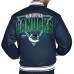 Vancouver Canucks Starter Blue Triangle Satin Varsity Full-Snap Jacket