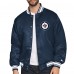 Winnipeg Jets Starter Navy Triangle Satin Varsity Full-Snap Jacket
