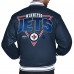 Winnipeg Jets Starter Navy Triangle Satin Varsity Full-Snap Jacket