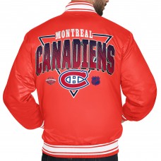 Montreal Canadiens Starter Red Triangle Satin Varsity Full-Snap Jacket