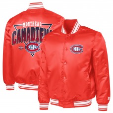 Montreal Canadiens Starter Red Triangle Satin Varsity Full-Snap Jacket