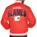 Calgary Flames Starter Red Triangle Satin Varsity Full-Snap Jacket