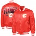 Calgary Flames Starter Red Triangle Satin Varsity Full-Snap Jacket