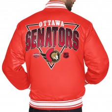 Ottawa Senators Starter Red Triangle Satin Varsity Full-Snap Jacket