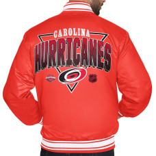 Куртка Carolina Hurricanes Starter Red Triangle Satin Varsity Full-Snap