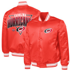 Куртка Carolina Hurricanes Starter Red Triangle Satin Varsity Full-Snap