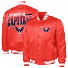 Washington Capitals Starter Red Triangle Satin Varsity Full-Snap Jacket