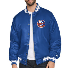 New York Islanders Starter Royal Triangle Satin Varsity Full-Snap Jacket