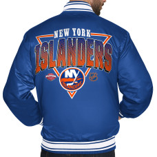 New York Islanders Starter Royal Triangle Satin Varsity Full-Snap Jacket
