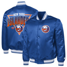 New York Islanders Starter Royal Triangle Satin Varsity Full-Snap Jacket