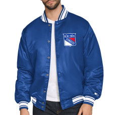 Рубашка New York Rangers Starter Blue Triangle Satin Varsity Jacket