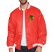 Chicago Blackhawks Starter Red Triangle Satin Varsity Full-Snap Jacket
