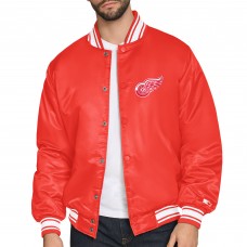 Detroit Red Wings Starter Red Triangle Satin Varsity Full-Snap Jacket