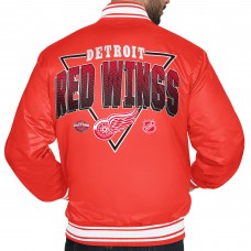 Detroit Red Wings Starter Red Triangle Satin Varsity Full-Snap Jacket