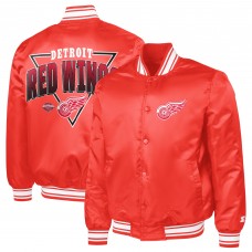 Detroit Red Wings Starter Red Triangle Satin Varsity Full-Snap Jacket