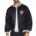 Pittsburgh Penguins Starter Black Triangle Satin Varsity Full-Snap Jacket